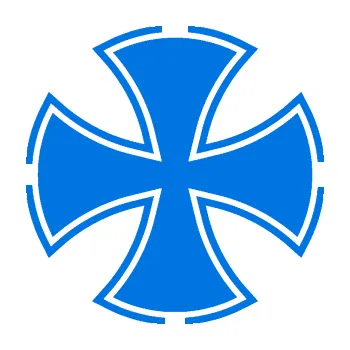 samolepka Maltézský kříž 003 (11 - modrá oceán) SAMOLEPKA NA AUTO, NÁLEPKA, FÓLIE, POLEP, TUNING, VLASTNÍ TEXT, TISK, AUTOSAMOLEPKY.cz, POLEPY, OBRÁZEK, LOGO, 3D STICKERS