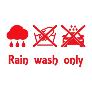 Polep vozidla SAMOLEPKA Rain wash only nápis (10 - červená) NA AUTO, NÁLEPKA, FÓLIE, POLEP, TUNING, VLASTNÍ TEXT, TISK, AUTOSAMOLEPKY.cz, POLEPY, OBRÁZEK, LOGO, SAMOLEPKY
