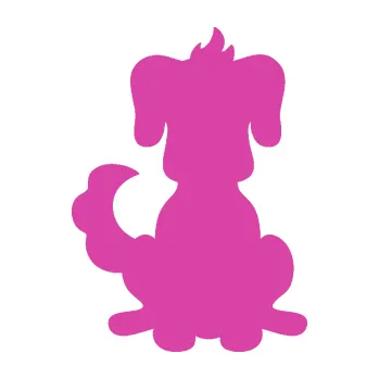 Polep vozidla SAMOLEPKA Pes 113 levá kreslená silueta (16 - růžová) NA AUTO, NÁLEPKA, FÓLIE, POLEP, TUNING, VLASTNÍ TEXT, TISK, AUTOSAMOLEPKY.cz, POLEPY, OBRÁZEK, LOGO, SAMOLEPKY