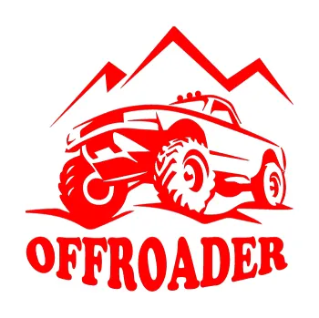 Polep vozidla SAMOLEPKA 4x4 Offroader levá (74 - Fluorescentní červená) NA AUTO, NÁLEPKA, FÓLIE, POLEP, TUNING, VLASTNÍ TEXT, TISK, AUTOSAMOLEPKY.cz, POLEPY, OBRÁZEK, LOGO, SAMOLEPKY
