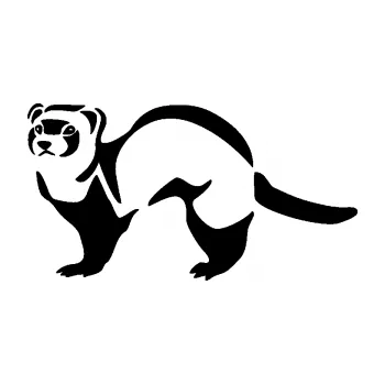 Samolepící dekorace SAMOLEPKA Fretka 002 levá (01 - černá) NA AUTO, NÁLEPKA, FÓLIE, POLEP, TUNING, VLASTNÍ TEXT, TISK, AUTOSAMOLEPKY.cz, POLEPY, OBRÁZEK, LOGO, SAMOLEPKY