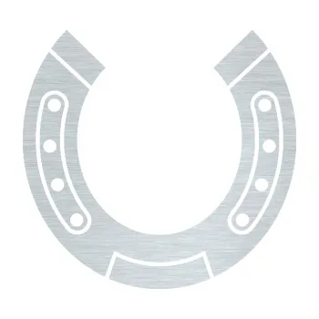 Samolepící dekorace SAMOLEPKA Koňská podkova 002 (61 - škrábaný hliník) NA AUTO, NÁLEPKA, FÓLIE, POLEP, TUNING, VLASTNÍ TEXT, TISK, AUTOSAMOLEPKY.cz, POLEPY, OBRÁZEK, LOGO, SAMOLEPKY
