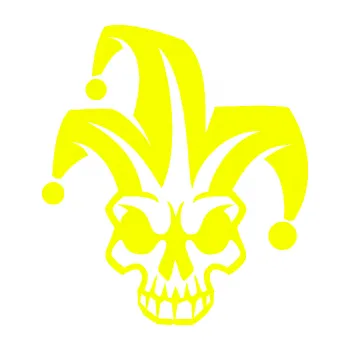 Samolepicí dekorace na vozidlo Lebka 019 kašpárek levá (70 - Fluorescentní žlutá) SAMOLEPKA NA AUTO, NÁLEPKA, FÓLIE, POLEP, TUNING, VLASTNÍ TEXT, TISK, AUTOSAMOLEPKY.cz, POLEPY, OBRÁZEK, LOGO, 3D STICKERS