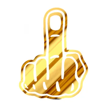 Samolepicí dekorace na vozidlo Fuck off pravá (81 - chrom fólie zlatá zrcadlová) SAMOLEPKA NA AUTO, NÁLEPKA, FÓLIE, POLEP, TUNING, VLASTNÍ TEXT, TISK, AUTOSAMOLEPKY.cz, POLEPY, OBRÁZEK, LOGO, 3D STICKERS