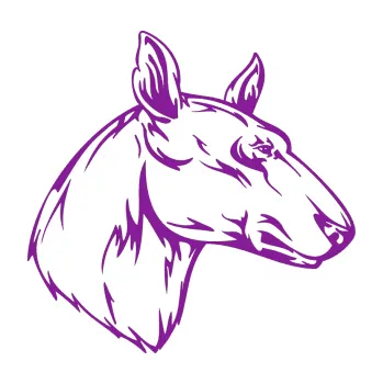 Polep vozidla SAMOLEPKA Pes 010 pravá (14 - fialová) NA AUTO, NÁLEPKA, FÓLIE, POLEP, TUNING, VLASTNÍ TEXT, TISK, AUTOSAMOLEPKY.cz, POLEPY, OBRÁZEK, LOGO, SAMOLEPKY