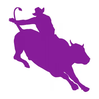 Samolepící dekorace Rodeo 001 pravá kovboj s býkem (14 - fialová) SAMOLEPKA NA AUTO, NÁLEPKA, FÓLIE, POLEP, TUNING, VLASTNÍ TEXT, TISK, AUTOSAMOLEPKY.cz, POLEPY, OBRÁZEK, LOGO, 3D STICKERS