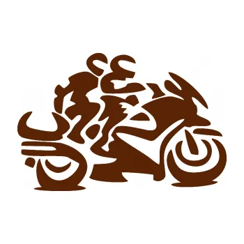 Samolepící dekorace SAMOLEPKA Motorkář 009 pravá se spolujezdcem (15 - hnědá) NA AUTO, NÁLEPKA, FÓLIE, POLEP, TUNING, VLASTNÍ TEXT, TISK, AUTOSAMOLEPKY.cz, POLEPY, OBRÁZEK, LOGO, SAMOLEPKY