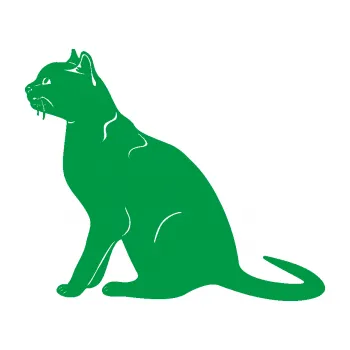 Samolepící dekorace Kočka 021 levá (12 - zelená) SAMOLEPKA NA AUTO, NÁLEPKA, FÓLIE, POLEP, TUNING, VLASTNÍ TEXT, TISK, AUTOSAMOLEPKY.cz, POLEPY, OBRÁZEK, LOGO, 3D STICKERS