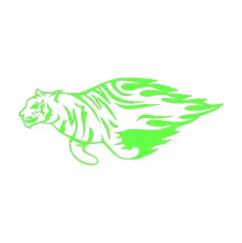 Samolepicí dekorace na vozidlo Animal flames 021 levá tygr (71 - Fluorescentní zelená) SAMOLEPKA NA AUTO, NÁLEPKA, FÓLIE, POLEP, TUNING, VLASTNÍ TEXT, TISK, AUTOSAMOLEPKY.cz, POLEPY, OBRÁZEK, LOGO, 3D STICKERS