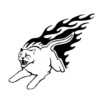 Samolepicí dekorace na vozidlo Animal flames 096 levá puma (01 - černá) SAMOLEPKA NA AUTO, NÁLEPKA, FÓLIE, POLEP, TUNING, VLASTNÍ TEXT, TISK, AUTOSAMOLEPKY.cz, POLEPY, OBRÁZEK, LOGO, 3D STICKERS