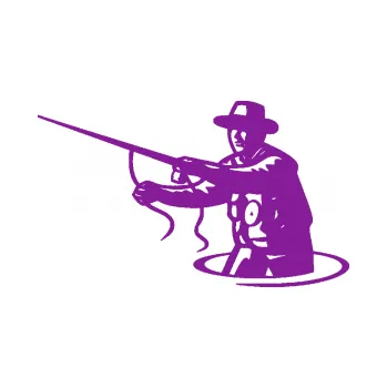 Polep vozidla SAMOLEPKA Rybář 015 levá s udicí (14 - fialová) NA AUTO, NÁLEPKA, FÓLIE, POLEP, TUNING, VLASTNÍ TEXT, TISK, AUTOSAMOLEPKY.cz, POLEPY, OBRÁZEK, LOGO, SAMOLEPKY