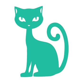 Samolepící dekorace Kočka 009 levá (25 - tyrkysová) SAMOLEPKA NA AUTO, NÁLEPKA, FÓLIE, POLEP, TUNING, VLASTNÍ TEXT, TISK, AUTOSAMOLEPKY.cz, POLEPY, OBRÁZEK, LOGO, 3D STICKERS