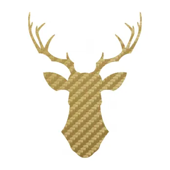 Samolepící dekorace Jelen trofej 001 (59 - 3D karbon zlatý) SAMOLEPKA NA AUTO, NÁLEPKA, FÓLIE, POLEP, TUNING, VLASTNÍ TEXT, TISK, AUTOSAMOLEPKY.cz, POLEPY, OBRÁZEK, LOGO, 3D STICKERS