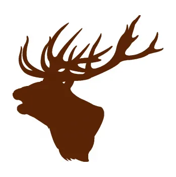 Samolepící dekorace SAMOLEPKA Jelen 001 levá silueta hlavy (15 - hnědá) NA AUTO, NÁLEPKA, FÓLIE, POLEP, TUNING, VLASTNÍ TEXT, TISK, AUTOSAMOLEPKY.cz, POLEPY, OBRÁZEK, LOGO, SAMOLEPKY