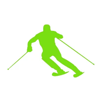 Samolepicí dekorace na vozidlo Lyžař 003 levá (04 - zelená kawasaki) SAMOLEPKA NA AUTO, NÁLEPKA, FÓLIE, POLEP, TUNING, VLASTNÍ TEXT, TISK, AUTOSAMOLEPKY.cz, POLEPY, OBRÁZEK, LOGO, 3D STICKERS