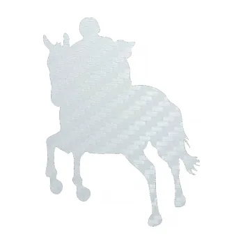 Samolepící dekorace SAMOLEPKA Kůň 021 levá s jezdcem (51 - 3D karbon bílý) NA AUTO, NÁLEPKA, FÓLIE, POLEP, TUNING, VLASTNÍ TEXT, TISK, AUTOSAMOLEPKY.cz, POLEPY, OBRÁZEK, LOGO, SAMOLEPKY