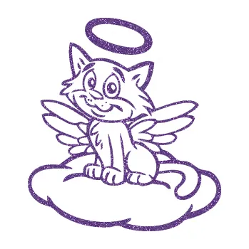 Samolepící dekorace SAMOLEPKA Kočka 020 levá andílek na obláčku (87 - Ultra Metalic fialová) NA AUTO, NÁLEPKA, FÓLIE, POLEP, TUNING, VLASTNÍ TEXT, TISK, AUTOSAMOLEPKY.cz, POLEPY, OBRÁZEK, LOGO, SAMOLEPKY