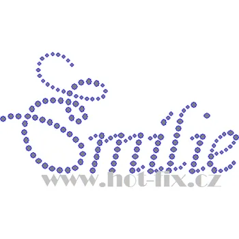 EMÍLIE II. - hot-fix nažehlovací kamínkový potisk na textil, rozměr cca 11,9x6,1cm barva: kameny barva 101 Crystal /stříbrná