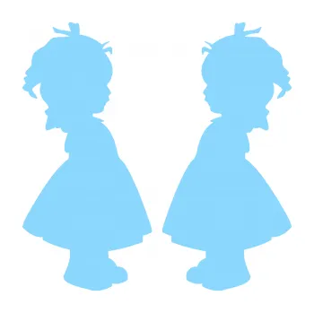 samolepka Dítě v autě 072 dvě holčičky sourozenci (03 - světle modrá) SAMOLEPKA NA AUTO, NÁLEPKA, FÓLIE, POLEP, TUNING, VLASTNÍ TEXT, TISK, AUTOSAMOLEPKY.cz, POLEPY, OBRÁZEK, LOGO, 3D STICKERS