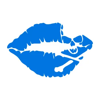 Samolepicí dekorace na vozidlo Lebka polibek pravá (11 - modrá oceán) SAMOLEPKA NA AUTO, NÁLEPKA, FÓLIE, POLEP, TUNING, VLASTNÍ TEXT, TISK, AUTOSAMOLEPKY.cz, POLEPY, OBRÁZEK, LOGO, 3D STICKERS