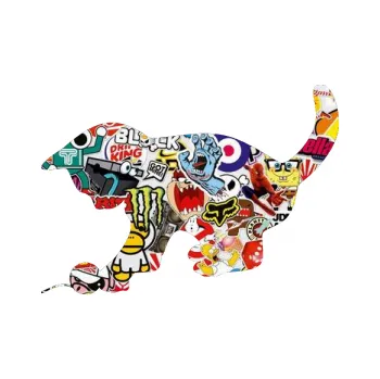 Samolepící dekorace SAMOLEPKA Kočka 002 levá (83 - Sticker bomb) NA AUTO, NÁLEPKA, FÓLIE, POLEP, TUNING, VLASTNÍ TEXT, TISK, AUTOSAMOLEPKY.cz, POLEPY, OBRÁZEK, LOGO, SAMOLEPKY