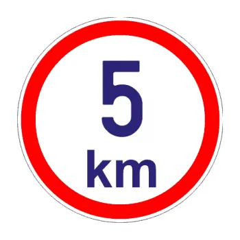 samolepka Maximální rychlost ,5km - nejvyšší konstrukční rychlost (22 - střední modrá) SAMOLEPKA NA AUTO, NÁLEPKA, FÓLIE, POLEP, TUNING, VLASTNÍ TEXT, TISK, AUTOSAMOLEPKY.cz, POLEPY, OBRÁZEK, LOGO, 3D STICKERS