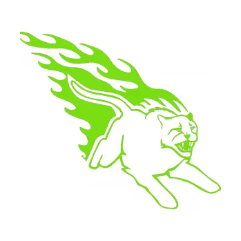 Samolepicí dekorace na vozidlo Animal flames 096 pravá puma (04 - zelená kawasaki) SAMOLEPKA NA AUTO, NÁLEPKA, FÓLIE, POLEP, TUNING, VLASTNÍ TEXT, TISK, AUTOSAMOLEPKY.cz, POLEPY, OBRÁZEK, LOGO, 3D STICKERS