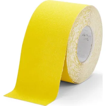 Výstražná páska Žlutá korundová snímatelná protiskluzová páska FLOMA Standard Removable - 18,3 m x 10 cm a tloušťka 0,7 mm