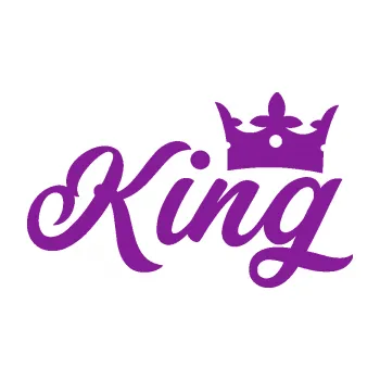 Polep vozidla SAMOLEPKA King nápis s korunou (14 - fialová) NA AUTO, NÁLEPKA, FÓLIE, POLEP, TUNING, VLASTNÍ TEXT, TISK, AUTOSAMOLEPKY.cz, POLEPY, OBRÁZEK, LOGO, SAMOLEPKY