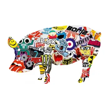 Samolepící dekorace SAMOLEPKA Prase 001 levá (83 - Sticker bomb) NA AUTO, NÁLEPKA, FÓLIE, POLEP, TUNING, VLASTNÍ TEXT, TISK, AUTOSAMOLEPKY.cz, POLEPY, OBRÁZEK, LOGO, SAMOLEPKY