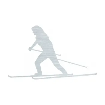 Samolepicí dekorace na vozidlo Lyžařka 003 levá (61 - škrábaný hliník) SAMOLEPKA NA AUTO, NÁLEPKA, FÓLIE, POLEP, TUNING, VLASTNÍ TEXT, TISK, AUTOSAMOLEPKY.cz, POLEPY, OBRÁZEK, LOGO, 3D STICKERS