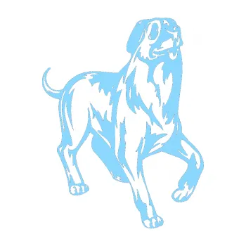 samolepka Pes 047 pravá (03 - světle modrá) SAMOLEPKA NA AUTO, NÁLEPKA, FÓLIE, POLEP, TUNING, VLASTNÍ TEXT, TISK, AUTOSAMOLEPKY.cz, POLEPY, OBRÁZEK, LOGO, 3D STICKERS