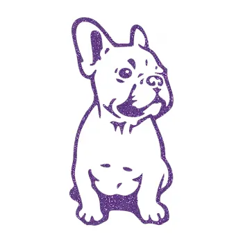 Polep vozidla SAMOLEPKA Pes 070 pravá Francouzský buldoček (87 - Ultra Metalic fialová) NA AUTO, NÁLEPKA, FÓLIE, POLEP, TUNING, VLASTNÍ TEXT, TISK, AUTOSAMOLEPKY.cz, POLEPY, OBRÁZEK, LOGO, SAMOLEPKY