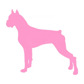 Polep vozidla SAMOLEPKA Pes 087 levá Boxer (24 - světle růžová) NA AUTO, NÁLEPKA, FÓLIE, POLEP, TUNING, VLASTNÍ TEXT, TISK, AUTOSAMOLEPKY.cz, POLEPY, OBRÁZEK, LOGO, SAMOLEPKY