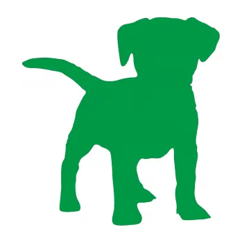 Polep vozidla SAMOLEPKA Pes 056 pravá štěně (12 - zelená) NA AUTO, NÁLEPKA, FÓLIE, POLEP, TUNING, VLASTNÍ TEXT, TISK, AUTOSAMOLEPKY.cz, POLEPY, OBRÁZEK, LOGO, SAMOLEPKY