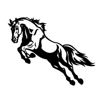 Samolepící dekorace SAMOLEPKA Kůň 050 levá ve skoku (01 - černá) NA AUTO, NÁLEPKA, FÓLIE, POLEP, TUNING, VLASTNÍ TEXT, TISK, AUTOSAMOLEPKY.cz, POLEPY, OBRÁZEK, LOGO, SAMOLEPKY