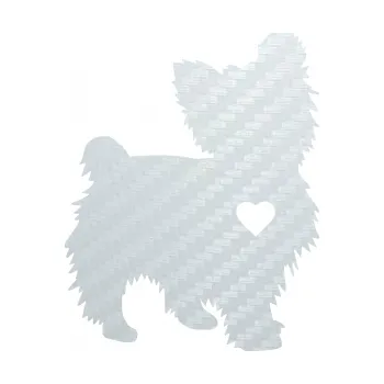 Polep vozidla SAMOLEPKA Pes 148 pravá Jorkšírský teriér (51 - 3D karbon bílý) NA AUTO, NÁLEPKA, FÓLIE, POLEP, TUNING, VLASTNÍ TEXT, TISK, AUTOSAMOLEPKY.cz, POLEPY, OBRÁZEK, LOGO, SAMOLEPKY