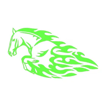 Samolepicí dekorace na vozidlo Animal flames 008 levá kůň (71 - Fluorescentní zelená) SAMOLEPKA NA AUTO, NÁLEPKA, FÓLIE, POLEP, TUNING, VLASTNÍ TEXT, TISK, AUTOSAMOLEPKY.cz, POLEPY, OBRÁZEK, LOGO, 3D STICKERS