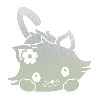 Samolepící dekorace Kočka 012 pravá (60 - pískované sklo) SAMOLEPKA NA AUTO, NÁLEPKA, FÓLIE, POLEP, TUNING, VLASTNÍ TEXT, TISK, AUTOSAMOLEPKY.cz, POLEPY, OBRÁZEK, LOGO, 3D STICKERS