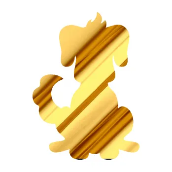 Polep vozidla SAMOLEPKA Pes 113 levá kreslená silueta (81 - chrom fólie zlatá zrcadlová) NA AUTO, NÁLEPKA, FÓLIE, POLEP, TUNING, VLASTNÍ TEXT, TISK, AUTOSAMOLEPKY.cz, POLEPY, OBRÁZEK, LOGO, SAMOLEPKY