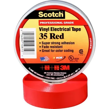 Výstražná páska 3M Scotch 35 Vinylová elektrotechnická páska, červená, 19mm x 20m