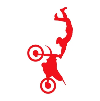 Samolepící dekorace SAMOLEPKA Motorka 029 levá motokros freestyle (10 - červená) NA AUTO, NÁLEPKA, FÓLIE, POLEP, TUNING, VLASTNÍ TEXT, TISK, AUTOSAMOLEPKY.cz, POLEPY, OBRÁZEK, LOGO, SAMOLEPKY