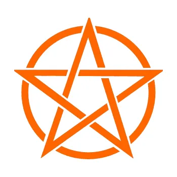 samolepka Pentagram (73 - Fluorescentní oranžová) SAMOLEPKA NA AUTO, NÁLEPKA, FÓLIE, POLEP, TUNING, VLASTNÍ TEXT, TISK, AUTOSAMOLEPKY.cz, POLEPY, OBRÁZEK, LOGO, 3D STICKERS