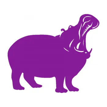 Samolepící dekorace Hroch 002 pravá (14 - fialová) SAMOLEPKA NA AUTO, NÁLEPKA, FÓLIE, POLEP, TUNING, VLASTNÍ TEXT, TISK, AUTOSAMOLEPKY.cz, POLEPY, OBRÁZEK, LOGO, 3D STICKERS