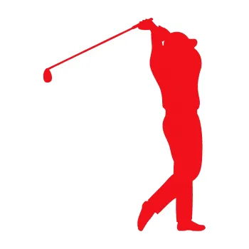 Polep vozidla SAMOLEPKA Golfista 004 pravá (10 - červená) NA AUTO, NÁLEPKA, FÓLIE, POLEP, TUNING, VLASTNÍ TEXT, TISK, AUTOSAMOLEPKY.cz, POLEPY, OBRÁZEK, LOGO, SAMOLEPKY