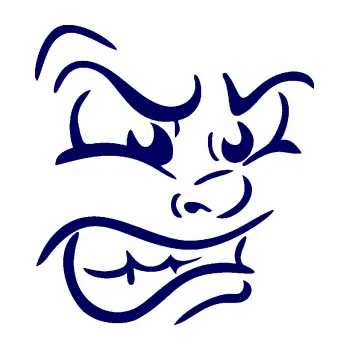 Samolepící dekorace SAMOLEPKA Obličej 001 pravá naštvaný (23 - tmavě modrá) NA AUTO, NÁLEPKA, FÓLIE, POLEP, TUNING, VLASTNÍ TEXT, TISK, AUTOSAMOLEPKY.cz, POLEPY, OBRÁZEK, LOGO, SAMOLEPKY