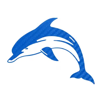 Samolepící dekorace Delfín 002 levá (57 - 3D karbon modrý) SAMOLEPKA NA AUTO, NÁLEPKA, FÓLIE, POLEP, TUNING, VLASTNÍ TEXT, TISK, AUTOSAMOLEPKY.cz, POLEPY, OBRÁZEK, LOGO, 3D STICKERS