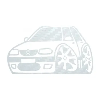 Polep vozidla SAMOLEPKA Citroen saxo karikatura levá (51 - 3D karbon bílý) NA AUTO, NÁLEPKA, FÓLIE, POLEP, TUNING, VLASTNÍ TEXT, TISK, AUTOSAMOLEPKY.cz, POLEPY, OBRÁZEK, LOGO, SAMOLEPKY