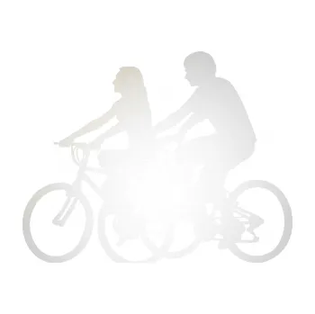 Polep vozidla SAMOLEPKA Cyklisté 001 levá pár (82 - odrazková reflexní bílá) NA AUTO, NÁLEPKA, FÓLIE, POLEP, TUNING, VLASTNÍ TEXT, TISK, AUTOSAMOLEPKY.cz, POLEPY, OBRÁZEK, LOGO, SAMOLEPKY