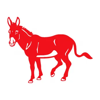 Samolepící dekorace SAMOLEPKA Osel 003 levá (10 - červená) NA AUTO, NÁLEPKA, FÓLIE, POLEP, TUNING, VLASTNÍ TEXT, TISK, AUTOSAMOLEPKY.cz, POLEPY, OBRÁZEK, LOGO, SAMOLEPKY